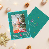 Merry Bright farbiges Foto Weihnachten