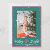 Merry Bright farbiges Foto Weihnachten (Vorderseite)