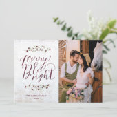 Merry Bright Farmhouse Couple Foto Weihnachten (Stehend Vorderseite)