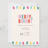 "Merry & Bright" Feierabend in spielerischer und f Einladung (Vorderseite)