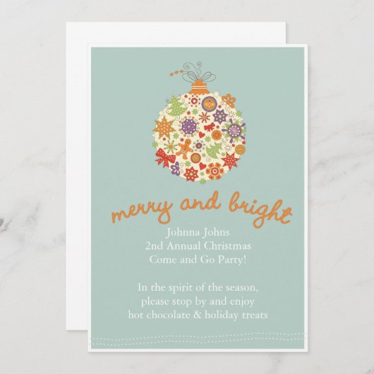 Merry & Bright-Feiertag Einladung (Vorne/Hinten)