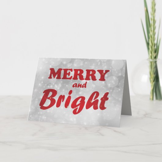 Merry & Bright Feiertagskarte (Vorderseite)