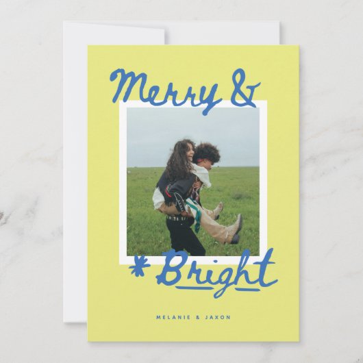 Merry & Bright Feiertagskarte (Vorderseite)