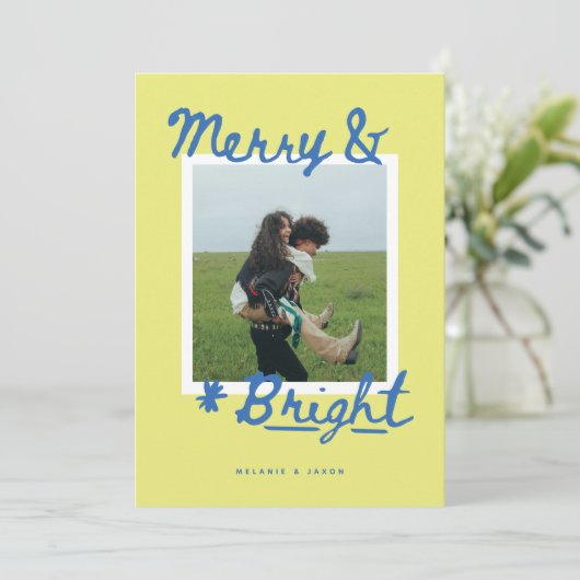 Merry & Bright Feiertagskarte (Stehend Vorderseite)