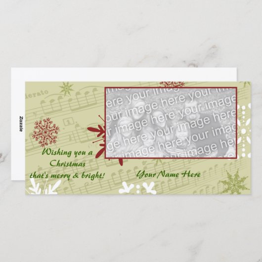 Merry & Bright Feiertagskarte (Vorne/Hinten)