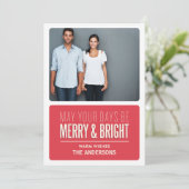 MERRY & BRIGHT| FERIENFOTOKARTE FEIERTAGSKARTE (Stehend Vorderseite)