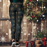 Merry & Bright Festivals Aquamarine Leggings<br><div class="desc">Merry & Bright Festive Aquamarin blaue Muster Leggings perfekt für Ihr Weihnachtsoutfit. Sie können den Text aktualisieren oder entfernen. Das Muster sind niedliche goldbraune Sterne in verschiedenen Formen auf blauem aquamarinem Hintergrund.</div>