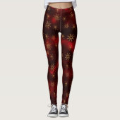 Merry & Bright Festive Red Pattern Leggings (Vorderseite)
