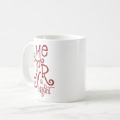 Merry Bright Festive Zitat Berry Red Christmas Kaffeetasse (Vorderseite Links)