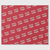 "Merry & Bright" Fett Typografie Moderne Geschenkpapier (Flach)
