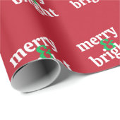"Merry & Bright" Fett Typografie Moderne Geschenkpapier (Rolleneckpunkt)