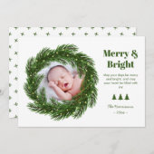 Merry & Bright Fir Tree Circle Foto Weihnachten (Vorne/Hinten)
