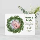 Merry & Bright Fir Tree Circle Foto Weihnachten (Stehend Vorderseite)