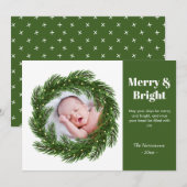 Merry & Bright Fir Tree Frame Foto Weihnachten (Vorne/Hinten)