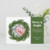 Merry & Bright Fir Tree Frame Foto Weihnachten (Stehend Vorderseite)