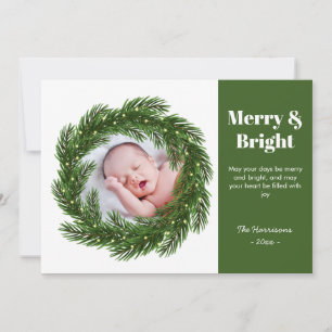 Merry & Bright Fir Tree Frame Foto Weihnachten