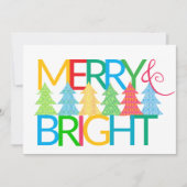 Merry & Bright Flat Christmas Card Feiertagskarte (Vorderseite)
