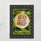 Merry & Bright Flat Holiday Card Feiertagskarte (Vorne/Hinten)