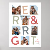 Merry & Bright Foto Collage Design Poster (Vorne)