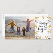 Merry & Bright | Foto Ferienkarte Feiertagskarte (Vorne/Hinten)