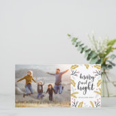 Merry & Bright | Foto Ferienkarte Feiertagskarte (Stehend Vorderseite)