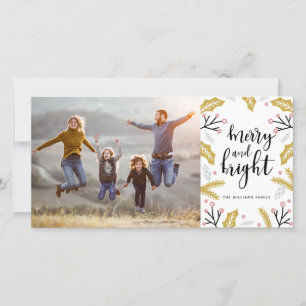 Merry & Bright Foto Ferienkarte Feiertagskarte