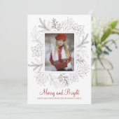Merry Bright Foto Holiday Girl in Snow Red (Stehend Vorderseite)