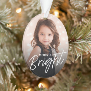 Merry & Bright   Foto Holiday Ornament