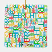 Merry & Bright Foto Ornament (Rückseite)