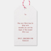 Merry Bright Foto Overlay Berry Red Christmas Geschenkanhänger (Rückseite)