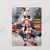 Merry & Bright-Foto-Overlay Feiertagspostkarte (Vorne/Hinten)