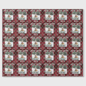 Merry & Bright Foto Red Metallic Glitzer Geschenkpapier (Flach)