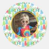 Merry & Bright Foto Sticker (Vorderseite)