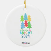 Merry & Bright Foto Weihnachtsdekoration Keramik Ornament (Hinten)