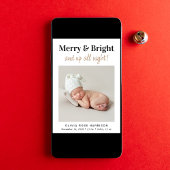 Merry Bright Foto Weihnachtsfeiertag Geburtstag Ankündigung