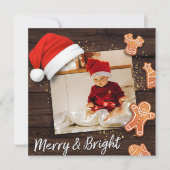 Merry & Bright Foto Weihnachtskarte Feiertagskarte (Vorderseite)