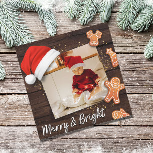 Merry & Bright Foto Weihnachtskarte Feiertagskarte