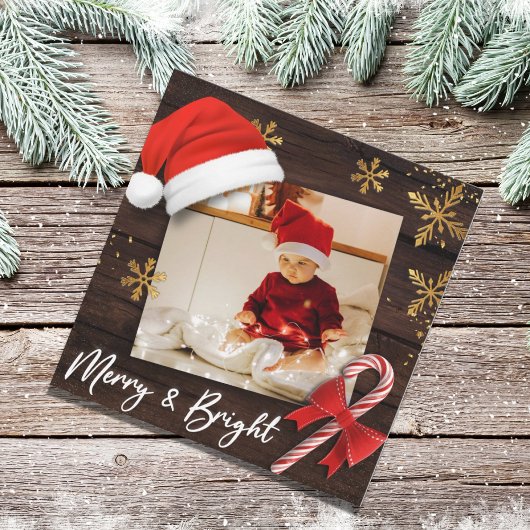Merry & Bright Foto Weihnachtskarte Feiertagskarte