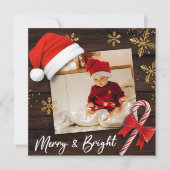 Merry & Bright Foto Weihnachtskarte Feiertagskarte (Vorderseite)