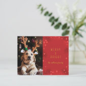 Merry & Bright | Fotokarte für den Urlaub Feiertagspostkarte (Stehend Vorderseite)
