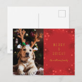 Merry & Bright | Fotokarte für den Urlaub Feiertagspostkarte (Vorne/Hinten)