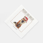 Merry & Bright Fox Napkin Serviette (Ecke)