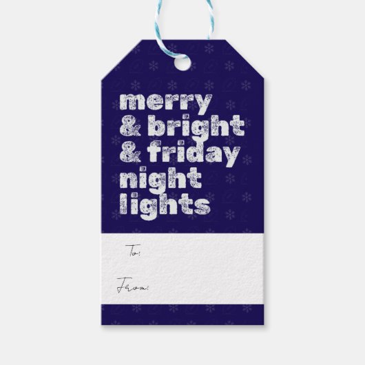 Merry & Bright & Friday Night Lights Tag Geschenkanhänger (Vorderseite)