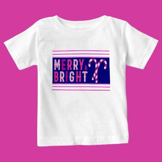 Merry & Bright, Frohe Weihnachten Baby T-shirt