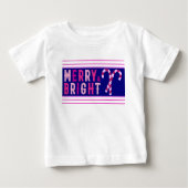 Merry & Bright, Frohe Weihnachten Baby T-shirt (Vorderseite)