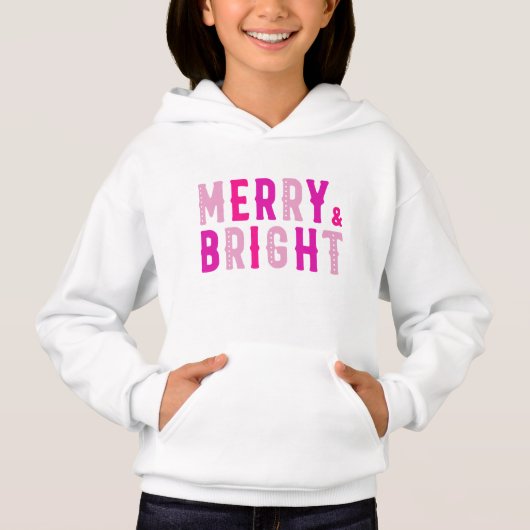 Merry & Bright, Frohe Weihnachten Hoodie (Vorderseite)
