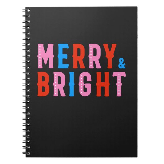Merry & Bright, Frohe Weihnachten Notizblock (Vorderseite)