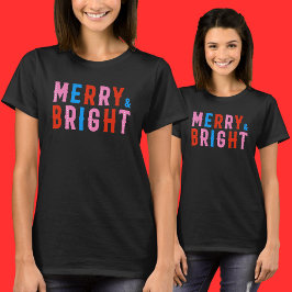 Merry & Bright, Frohe Weihnachten T-Shirt