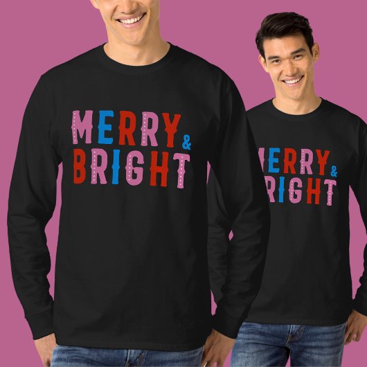 Merry & Bright, Frohe Weihnachten T-Shirt