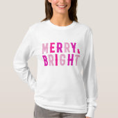 Merry & Bright, Frohe Weihnachten T-Shirt (Vorderseite)